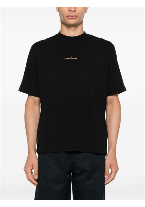 t-shirt combed organic cotton jersey uomo nera STONE ISLAND | K2S15 2100037 S0197V0029